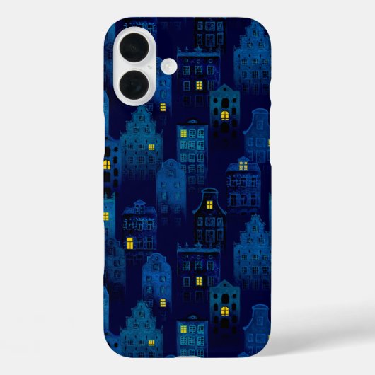 Coques Case-Mate iPhone MAISONS HALLOWEEN SOMBRES NOIR & BLEU ÉPouvantable (Verso)