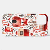 Coques Case-Mate iPhone Maisons rouges et maisons mignonnes Feuille de pap (Verso (horizontal))