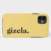 Coques Case-Mate iPhone Maize Jaune Couleur Solide Nom Élégant (Dos (Horizontal))