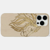 Coques Case-Mate iPhone Majestic Lion Face on Beige Wood – Bold & Elegant (Verso (horizontal))