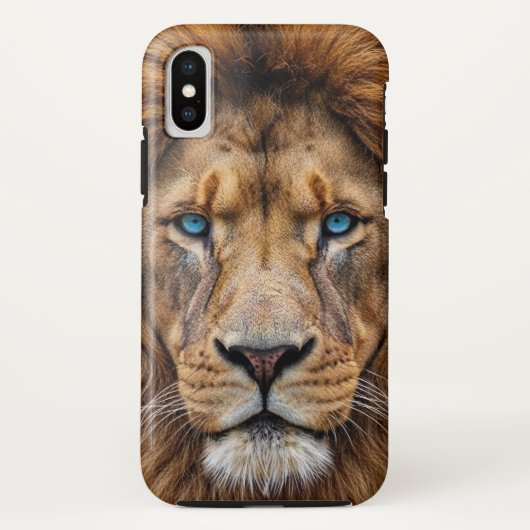 Coques Case-Mate iPhone Majestic Lion Face with Blue Eyes | Wildlife Anima (Dos)