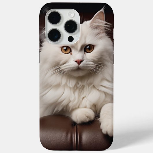 Coques Case-Mate iPhone Majestic white cat (Verso)