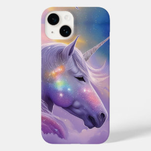 Coque Pour iPhone 14 Majestic White Unicorn Rainbow Parties scintillant