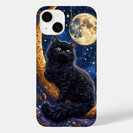Coques Case-Mate iPhone Majestueux chat noir au repos (Verso)