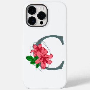 Coque Pour Pour iPhone 14 Pro Max Majuscule C monogramme floral