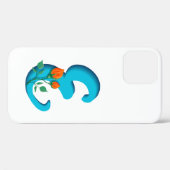 Coques Case-Mate iPhone Majuscule E monogramme floral (Verso (horizontal))