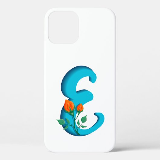 Coques Case-Mate iPhone Majuscule E monogramme floral (Verso)