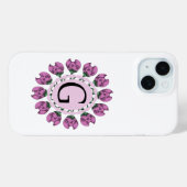Coques Case-Mate iPhone Majuscule G monogramme floral (Verso (horizontal))