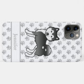 Coques Case-Mate iPhone Malamute d'Alaska noir et blanc Chien mignon & nom (Dos (Horizontal))
