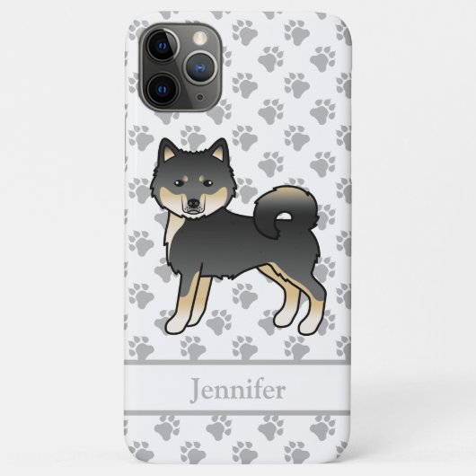 Coques Case-Mate iPhone Malamute d'Alaska noir et feu dessin animé de chie (Dos)