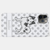 Coques Case-Mate iPhone Malamute d'Alaska pie noir mignon chien & nom (Dos (Horizontal))
