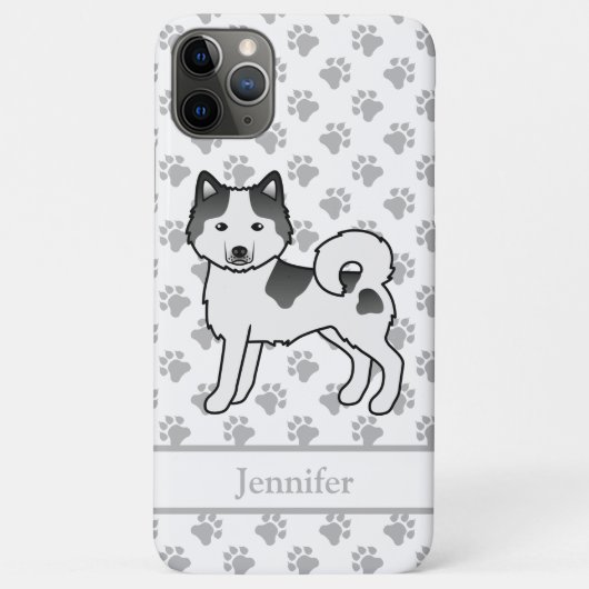 Coques Case-Mate iPhone Malamute d'Alaska pie noir mignon chien & nom (Dos)