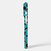 Coques Case-Mate iPhone Malia Hibiscus Floral hawaïen Turquoise et noir (Verso / Gauche)