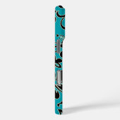 Coques Case-Mate iPhone Malia Hibiscus Floral hawaïen Turquoise et noir (Verso / Droite)