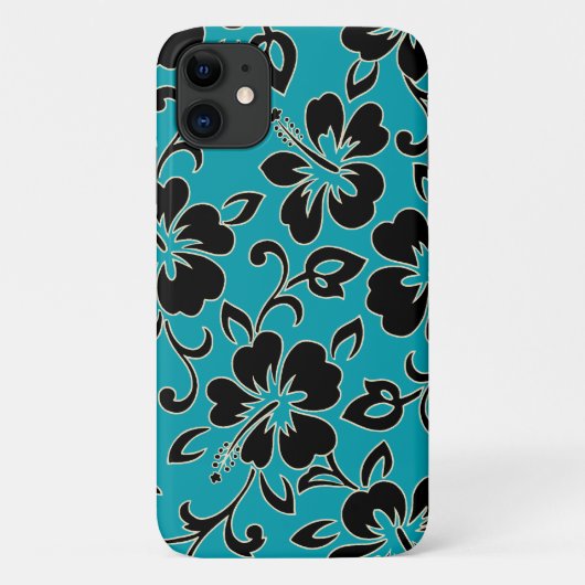 Coques Case-Mate iPhone Malia Hibiscus Hawaiian Floral Turquoise (Dos)