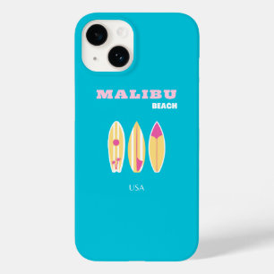 Coque Pour iPhone 14 Malibu, Plage de Malibu, Tropical, Preppy, Art de
