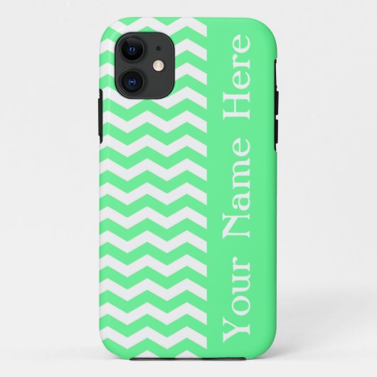 Coques Case-Mate iPhone Malibu Seafoam Wave Chevron avec le nom (Dos)