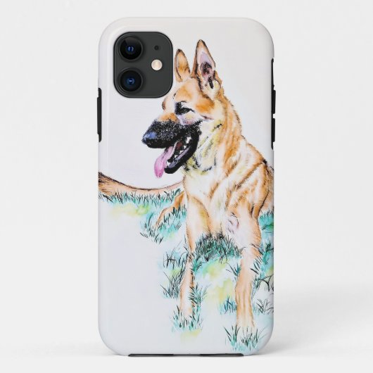 Coques Case-Mate iPhone Malinois Berger Allemand à l'aquarelle (Dos)