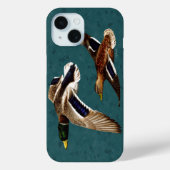 Coques Case-Mate iPhone Mallard Canards en vol Turquoise (Verso)