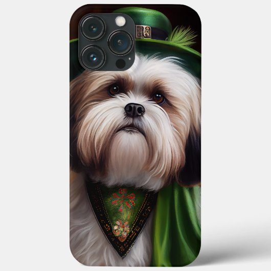 Coques Case-Mate iPhone Malti Tzu Chien en Robe de la Saint Patrick (Verso)