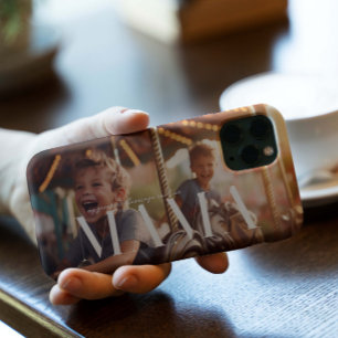 Coque iPhone 15 Pro Mama   Chic Boho Lettrage & Photo