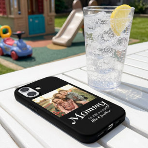 Coques iPhone 16 Mama Établie Photo Nom des Enfants Texte Amusant