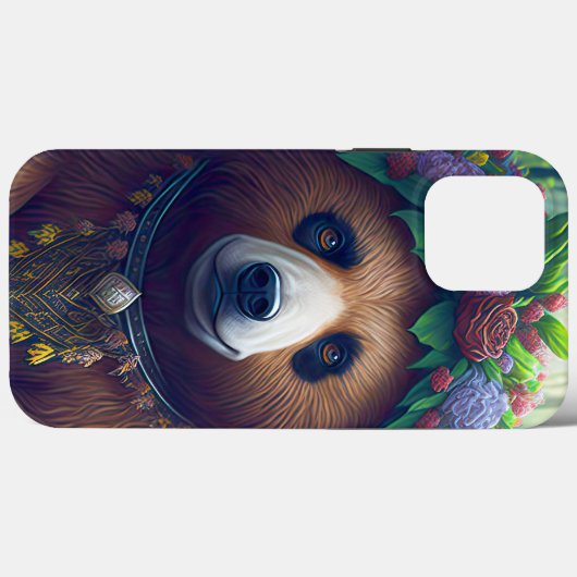 Coques Case-Mate iPhone Mama Ours Avec Couronne De Fleurs (Verso (horizontal))