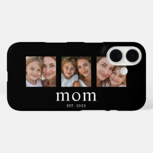 Coques iPhone 16 Maman a établi la photo noire moderne 3