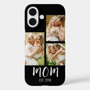 Coques iPhone 16 Maman a établi un script moderne noir 3 Photo