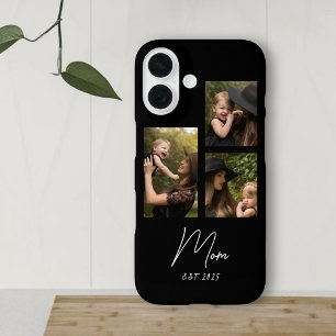 Coques iPhone 16 Maman a établi un script moderne noir 3 Photo