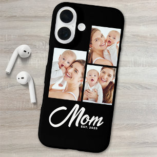 Coques iPhone 16 Maman a établi un script moderne noir 3 Photo