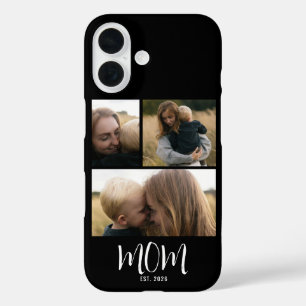 Coques iPhone 16 Maman a établi un script moderne noir 3 Photo