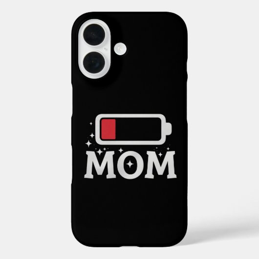 Coques Case-Mate iPhone Maman Batterie Faible Fatigué Funny Fête des Mères (Verso)