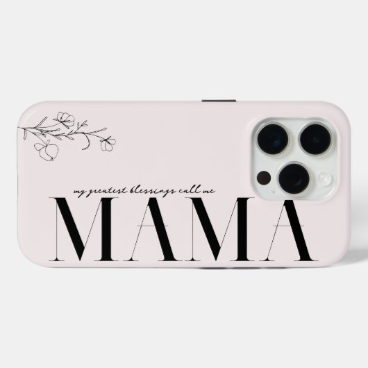 Coques Case-Mate iPhone Maman | Chic Boho Lettering & Floral (Verso (horizontal))