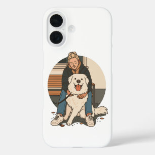 Coques iPhone 16 Maman Chien Enlaçant Un Chiots Tout Fluffy Moment