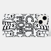 Coques Case-Mate iPhone Maman de chat monochrome (Verso (horizontal))