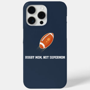 Coque iPhone 15 Pro Max "Maman de rugby, pas de supermom" AMOUREUX DE RUGB