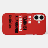 Coques Case-Mate iPhone Maman Feminist STEM Superhero Nom Modèle (Verso (horizontal))