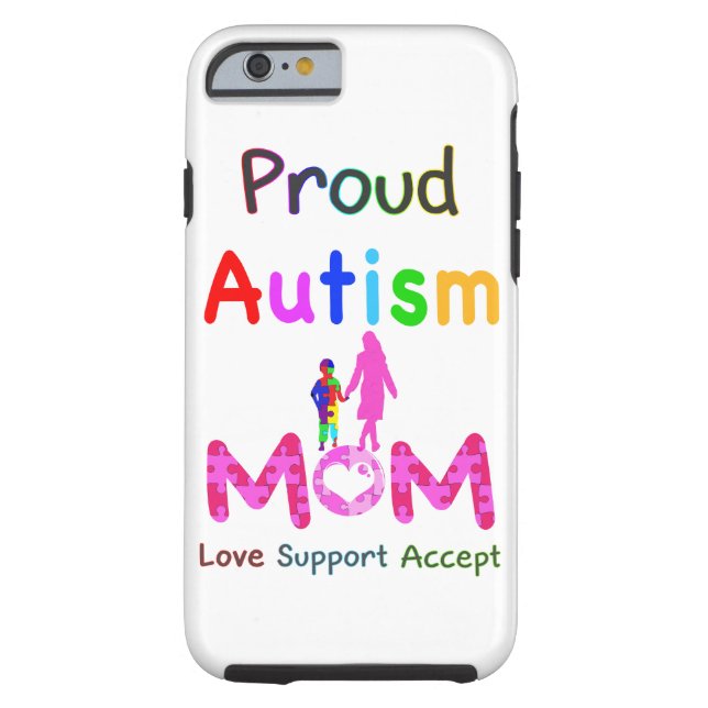 Coques Case-Mate iPhone Maman fière d'autisme (Dos)