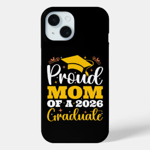 Coque Pour iPhone 15 Maman fière d'un diplômé personnalisé 2026 de la m