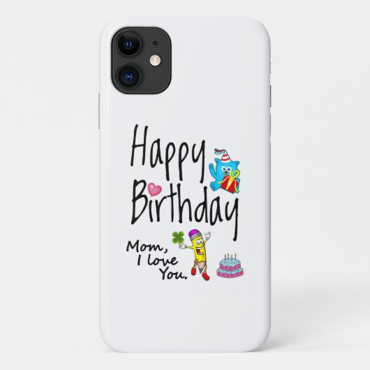 Coques Case-Mate iPhone Maman, je t'aime. Joyeux anniversaire. (Dos)