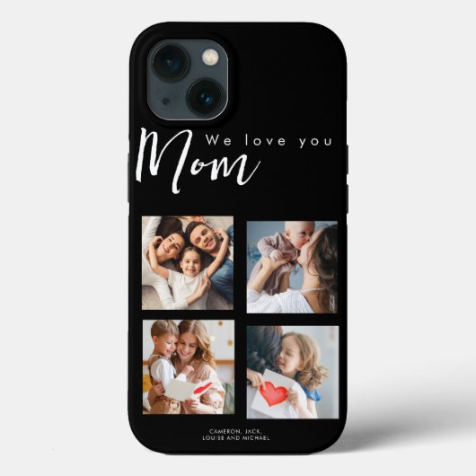 Coques Case-Mate iPhone maman, maman, photo collage, on t'aime, typographi (Verso)