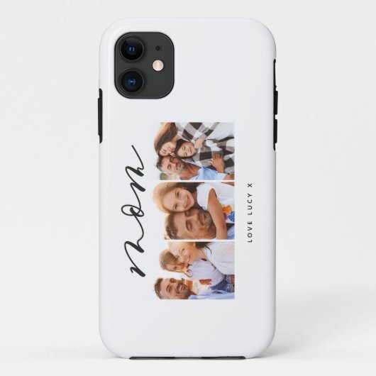 Coques Case-Mate iPhone maman mignonne script moderne multi photo cadeau (Dos)