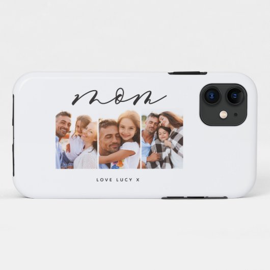 Coques Case-Mate iPhone maman mignonne script moderne multi photo cadeau (Dos (Horizontal))
