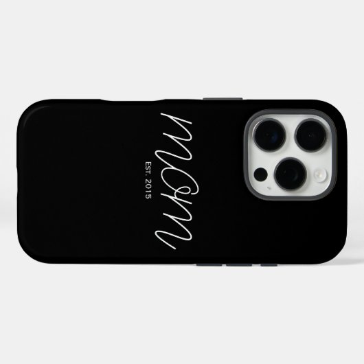 Coques Case-Mate iPhone Maman noire script établi (Verso (horizontal))