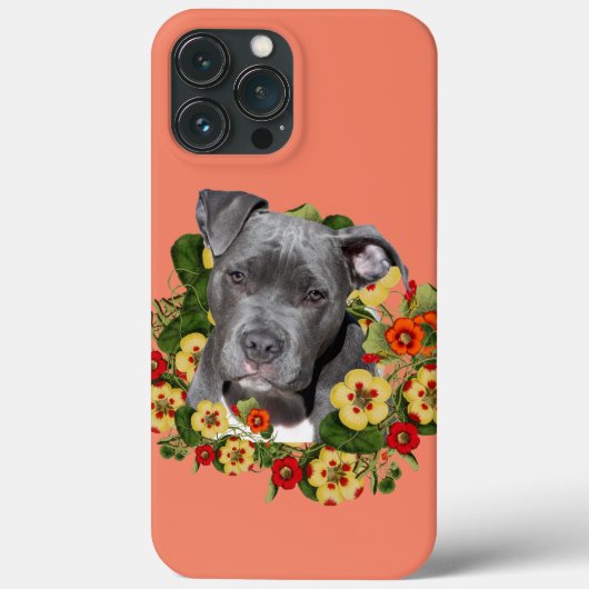 Coques Case-Mate iPhone maman pitbull florale (Verso)