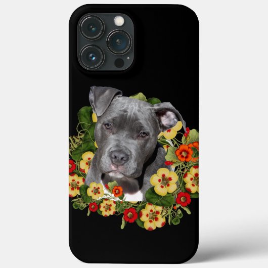 Coques Case-Mate iPhone maman pitbull florale (Verso)