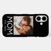 Coques Case-Mate iPhone Maman Typographie Photo Noir Établie (Verso (horizontal))