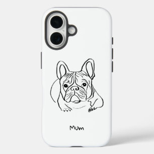 Coques iPhone 16 Manche téléphonique minimaliste Bulldog élégant