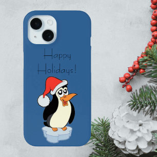 Coque Pour iPhone 15 Manchot flottant sur un iceberg Joyeuses Fêtes